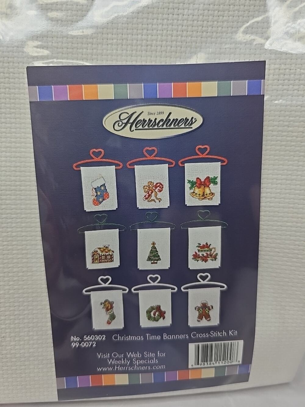 Herrschners Christmas Time Banners Cross Stitch Kit